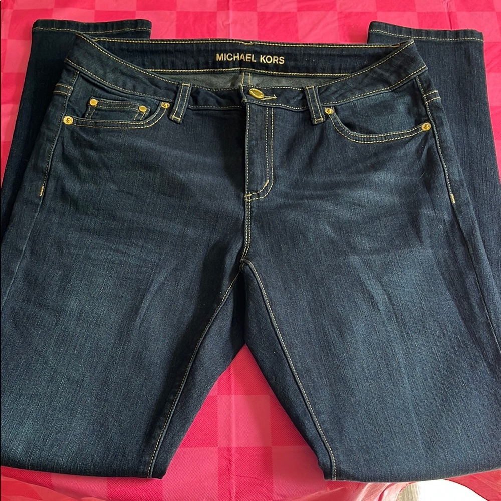 Michael Kors Blue Skinny Jeans with Signature Style *EUC*